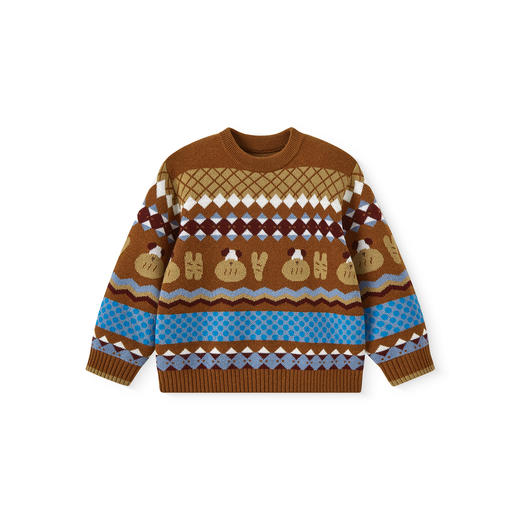 【商场同款】英氏儿童毛衣秋季长袖男童针织衫复古冬季羊毛上衣 商品图4