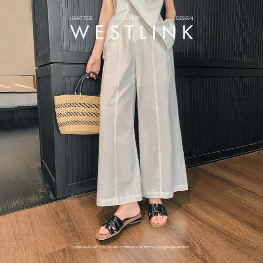 西遇法式凉拖鞋女新款夏季高级感平底凉鞋方头低跟外穿一字拖K1156793 商品图3