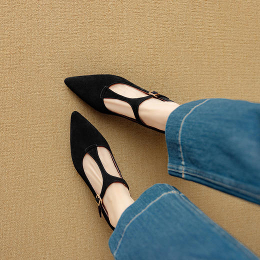 【预售5天】优雅法式复古T字扣带高跟单鞋春夏新款丁字女鞋时尚玛丽珍鞋DB&M6510 商品图1