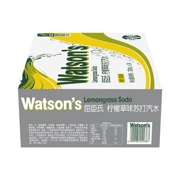 屈臣氏（Watsons）苏打水柠檬草味含汽气泡水饮料0脂低糖解腻调酒330mL*24罐整箱 商品图5