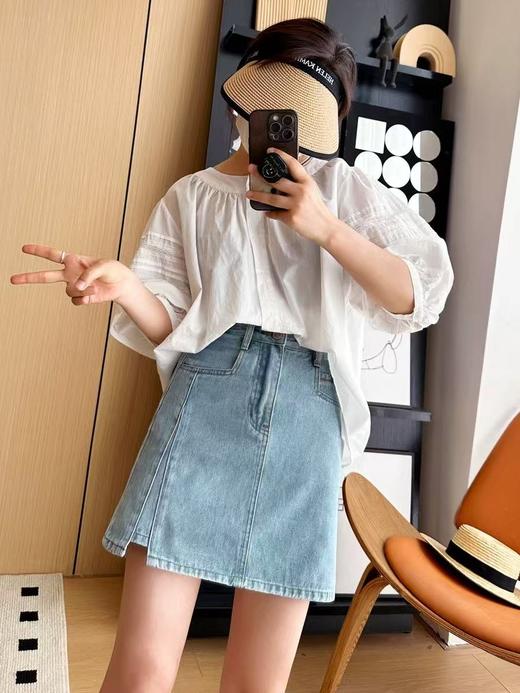 版型wu敌【新品推荐】英国·高士线防走光牛仔短裙-喜出 商品图0