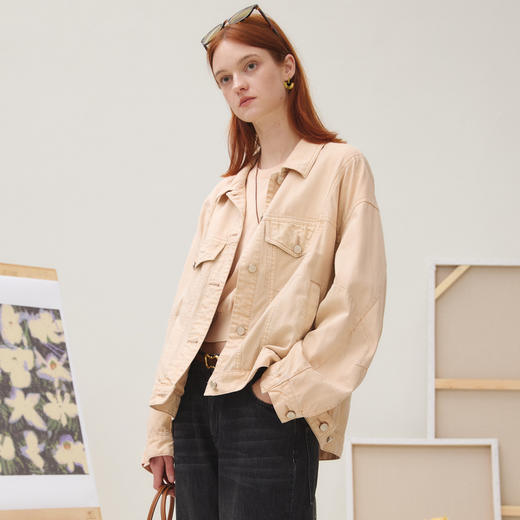 谜底外套长袖女2025秋季新品套色绣花拼接宽松原创牛仔253MW1036 商品图1