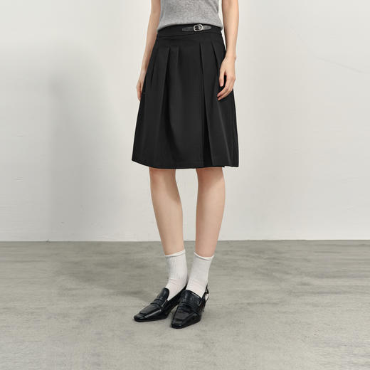 【商场同款】诗凡黎高腰A字裙半身裙2025春新款中长裙女3G3240201 商品图2