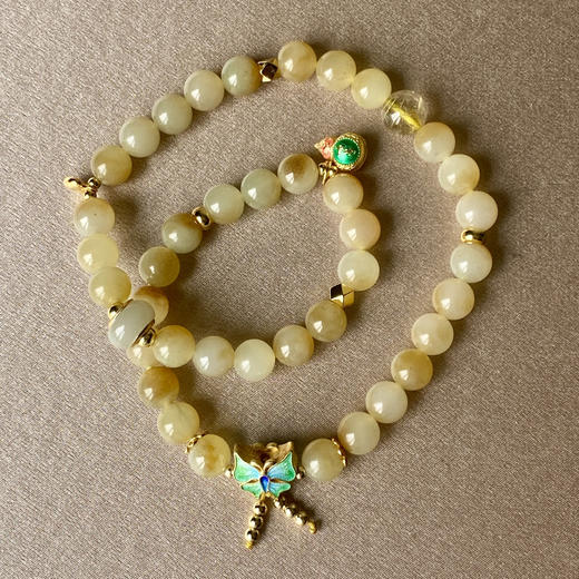 和田玉（糖玉）8mm玉珠（圆珠）手串 商品图0