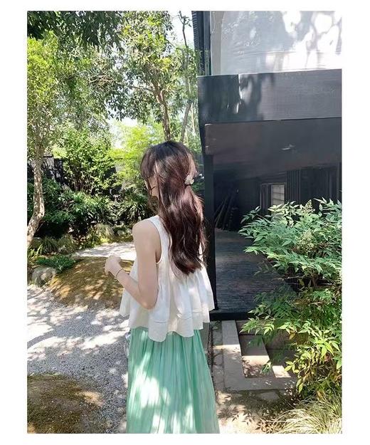 【新品推荐】瑟俪品牌-（套装）143A重工压褶上衣➕流光半裙两件套-喜出 商品图5