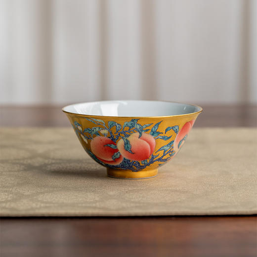 一儒堂金地五桃水蜜桃敞口杯 商品图0