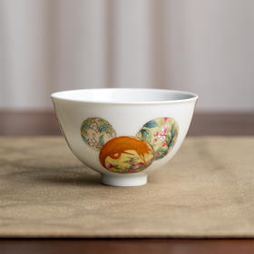 一儒堂一儒珍藏团花鸡心杯