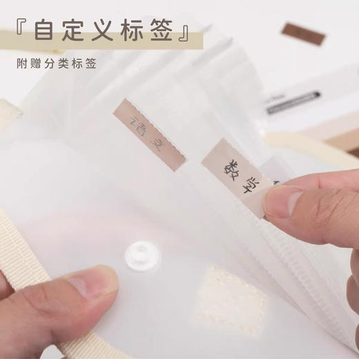 吉言淡淡系列PP竖版风琴包试卷资料手提袋（颜色随机） 商品图2