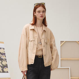 谜底外套长袖女2025秋季新品套色绣花拼接宽松原创牛仔253MW1036