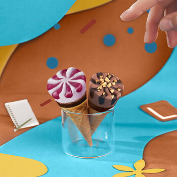 可爱多 迷你可爱多甜筒巧克力&蓝莓口味冰淇淋20g*8支 雪糕 商品图0