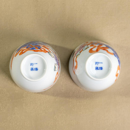一儒堂青花加彩事事如意对杯 商品图11
