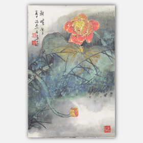 叶泉《昭辉》国画原作70CM*46CM 手绘宣纸花卉作品