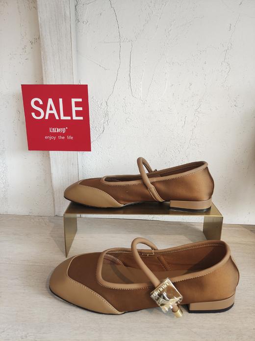 【门店同款】ENJOY春季法式拼接玛丽珍跟鞋 155804628 商品图1