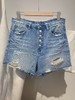 【超值特卖】五粒扣破洞流苏毛边牛仔短裤-喜出 商品缩略图0