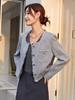 气质拿捏！浅灰色小香风毛边短外套，演绎都市精致风尚 商品缩略图0