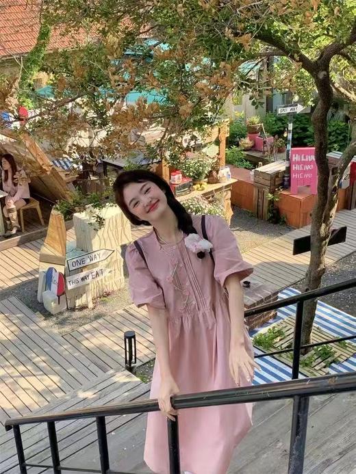 【新品推荐】瑟俪品牌-007B少女泡泡立体花朵100%棉连衣裙-喜出 商品图9