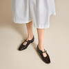 千百度低跟褶皱羊皮玛丽珍鞋女平底晚晚风浅口单鞋A25480055 商品缩略图4