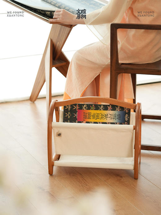 暄桐文房 峄山小书架 杂志架 樱桃木 商品图3