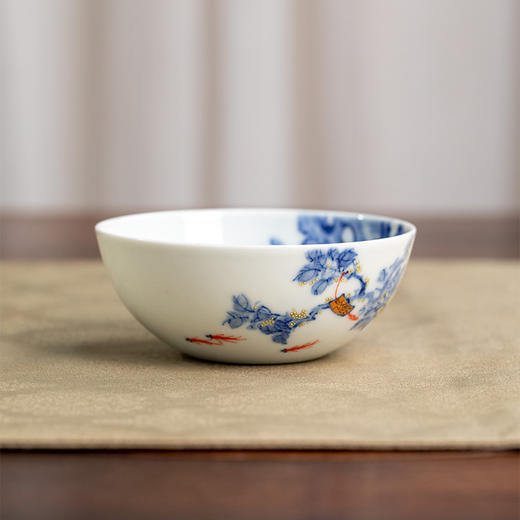 一儒堂青花加彩金鱼卧足杯 商品图2