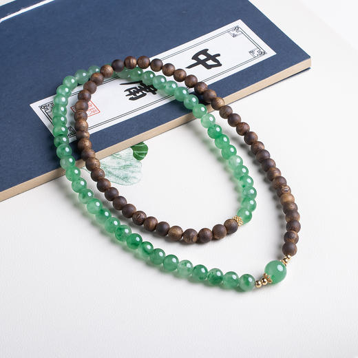 xy0461沉香+非洲翠多圈手链项链 商品图3