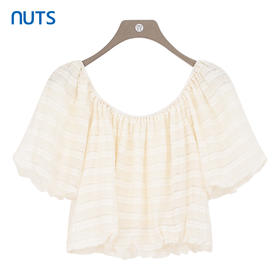 NUTS商场同款夏季设计感圆领宽松花苞短袖套头衫425011201