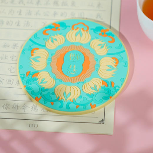 牛首山文创福慧隔热杯垫防烫创意摆件软胶水杯垫礼物旅游纪念品 商品图2