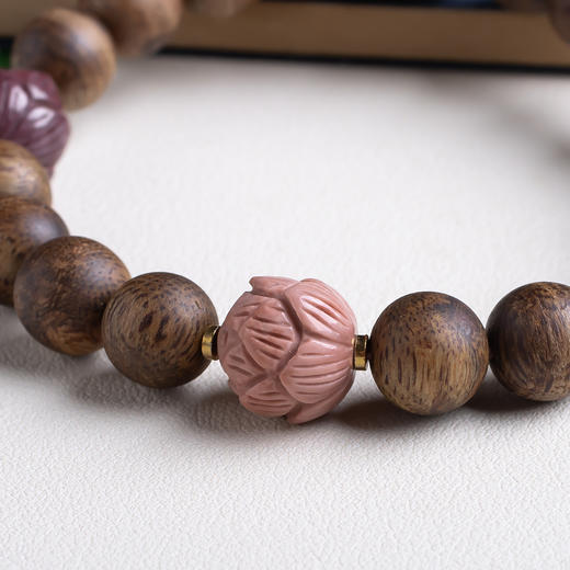 xy0460沉香+阿拉善玛瑙莲花子手串 商品图6