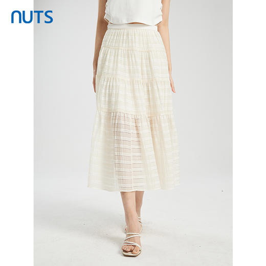 NUTS商场同款夏季高腰显瘦百搭气质蛋糕长裙425061181 商品图0