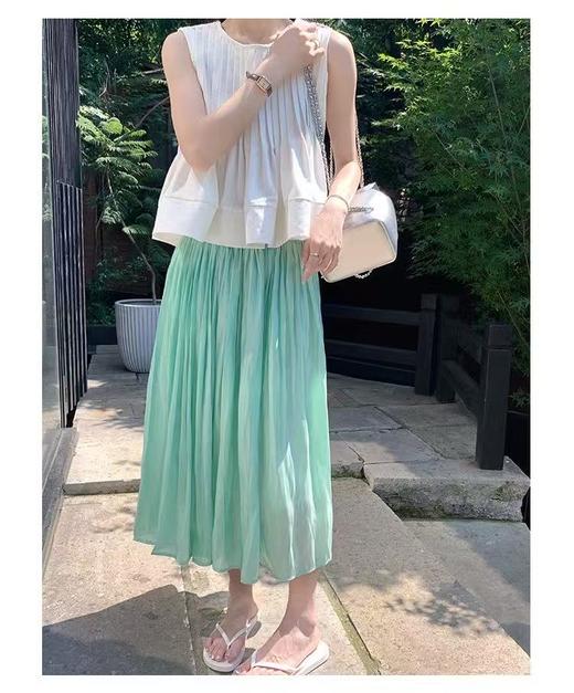 【新品推荐】瑟俪品牌-（套装）143A重工压褶上衣➕流光半裙两件套-喜出 商品图4