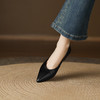 【预售5天】基础百搭头层油蜡水晶羊皮秋季内增高坡跟浅口单鞋女LD&7419 商品缩略图1