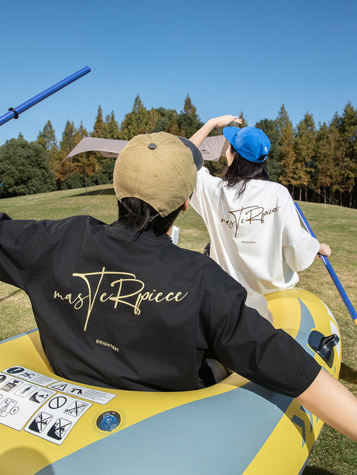 【YW】无忧购复古纯棉短袖T恤男美式字母印花情侣宽松休闲体恤衫MT7181（截单后3-5天发货） 商品图1