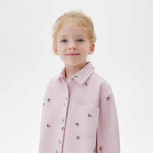 马克珍妮女童清新碎花软牛仔外套 宝宝夹克2025年秋装新品551521 商品图3