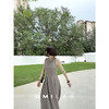 UMILAB｜流沙*侘寂美学BC私服亚麻金银丝收腰显瘦无袖连衣裙D818W 商品缩略图1