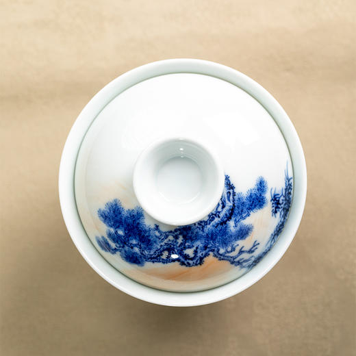 一儒堂青花加彩老虎盖碗 商品图3