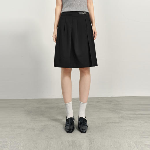 【商场同款】诗凡黎高腰A字裙半身裙2025春新款中长裙女3G3240201 商品图0