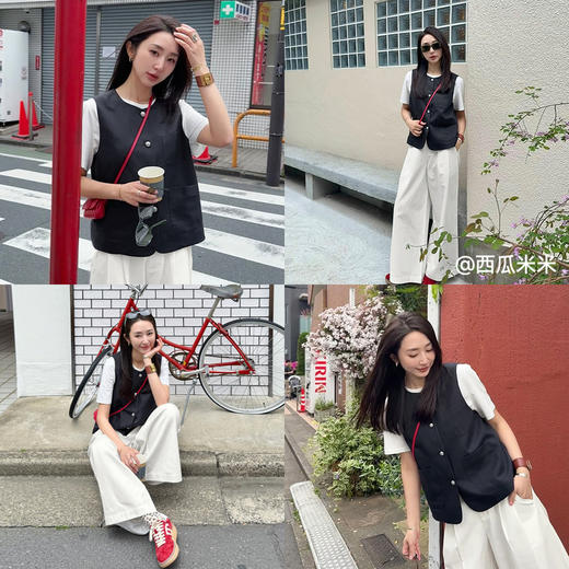 【商场同款】诗凡黎学院风马甲2025夏新款复古叠穿上衣3G4110071 商品图2