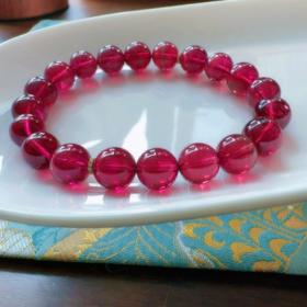 9mm单圈红碧玺手串