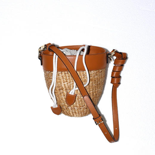 【不退不换】良木礼牛皮编织水桶包（8855-13） 商品图5