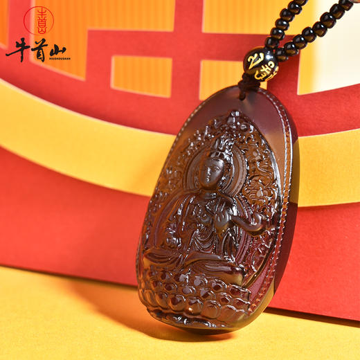 牛首山文创牛守万福生肖守护佛黑曜石本命年挂坠项链十二生肖八大守护神 商品图3