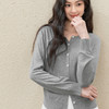 【严选】诗凡黎经典薄款圆领针织开衫2025秋新款软糯舒适显瘦通勤长袖外搭7G7230961 商品缩略图3