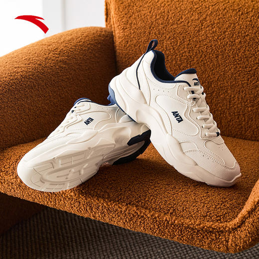 【399任选2件】安踏经典休闲鞋男厚底舒适软度运动鞋百搭时尚黑色男鞋112538814 商品图0