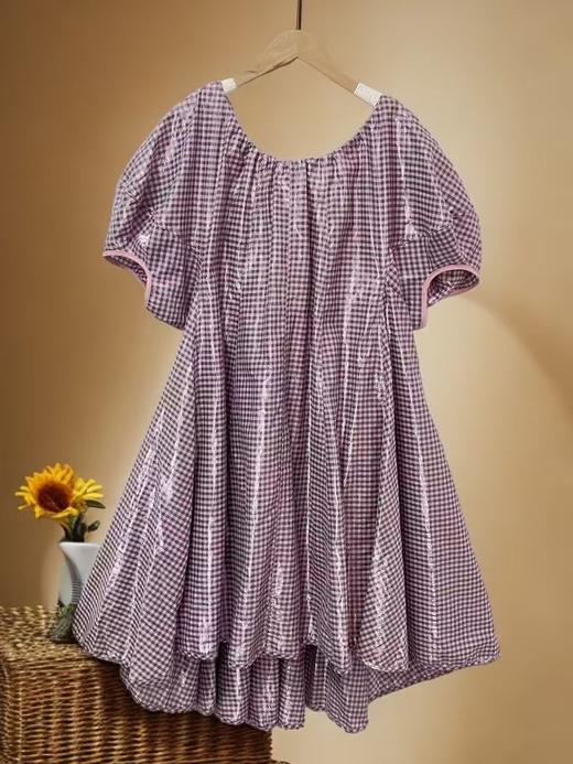 秒杀价~NO退 设计师潮牌1348格子设计感时尚连衣裙-喜出 商品图4