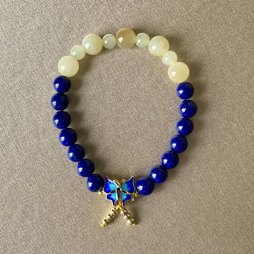 和田玉（糖玉）8mm玉珠（圆珠）手串 商品图1