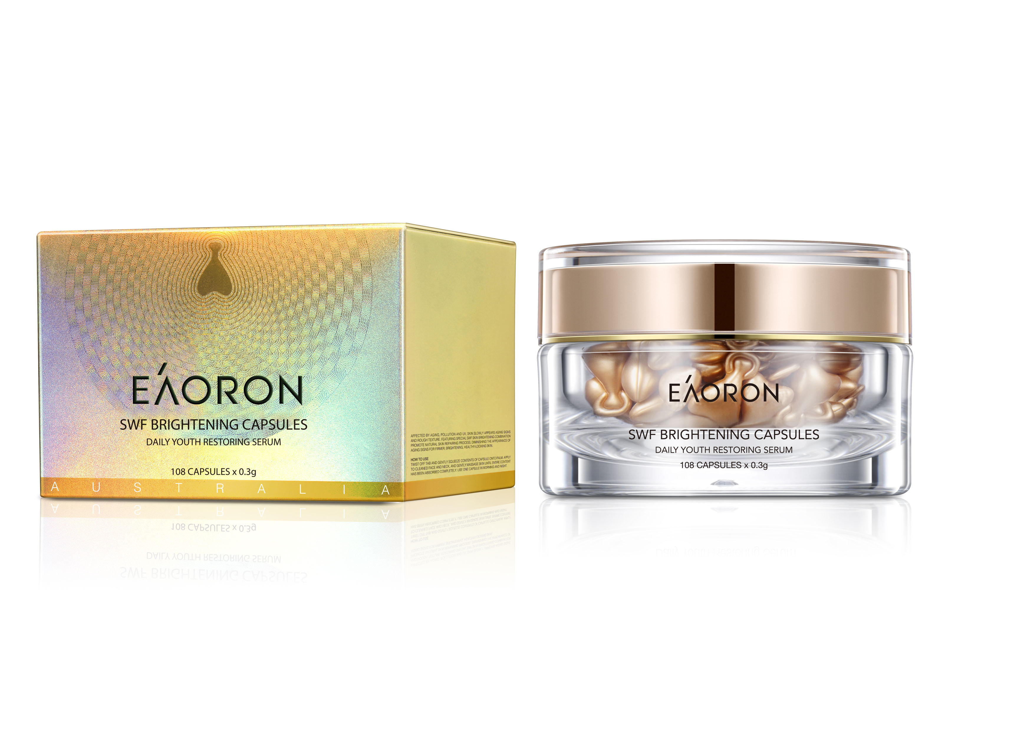 澳洲 Eaoron/澳容 亮彩精华胶囊 108粒/盒 高浓度独立包装便携出行(效期:28年3月)
