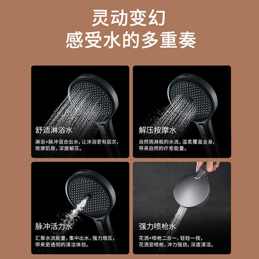 【门店款】帝王洁具TC24028-1花洒套装恒温淋浴套装置物台强劲喷枪沐浴花洒 商品图3
