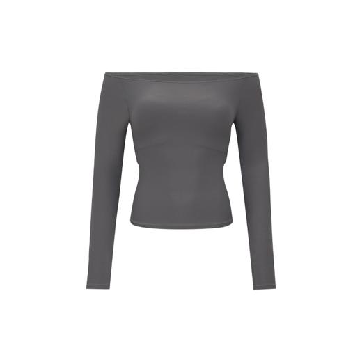 oneup裸感一字领可拆卸胸垫长袖T恤 商品图8