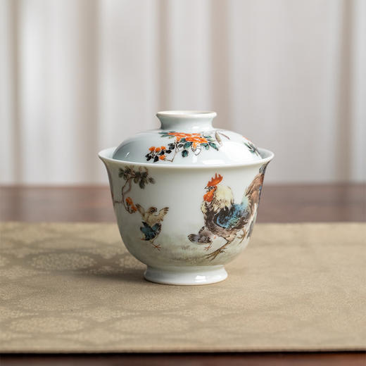 一儒堂粉彩公鸡盖碗 商品图2