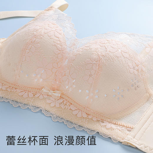 【透气洞洞杯】时尚蕾丝上托聚拢内衣女轻薄有型收副乳无钢圈文胸桃花仙姿 商品图2