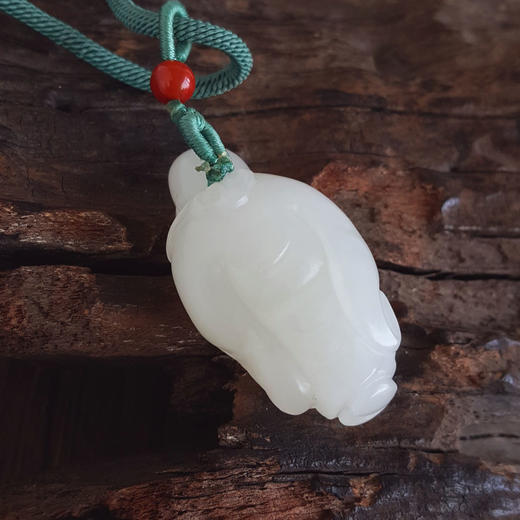【天然正品】天然青海老料细腻一级白油润度佳和田玉佛公吊坠项链43.9*25.8*17.5MM（皆取最大值）女士现售价：1380特价！090425AH90 商品图6