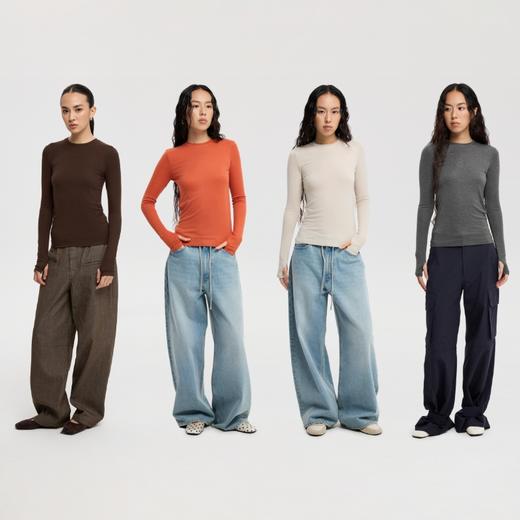 oneup兔毛圆领长袖打底衫 商品图4